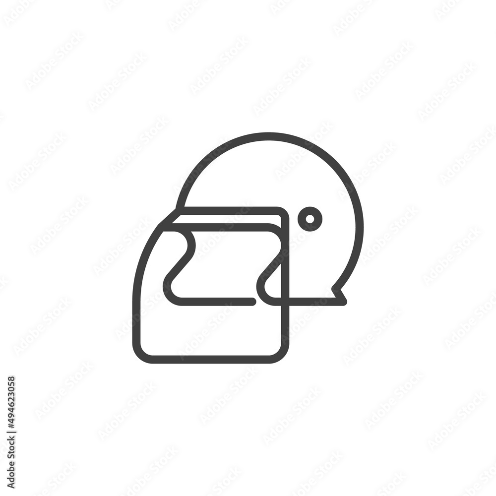 Police helmet line icon. Police helmet line icon.