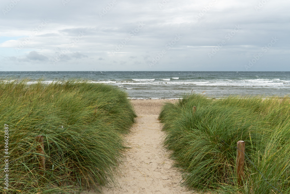 Dünenweg an den Ostseestrand im Seebad Rerik, Mecklenburg-Vorpommern