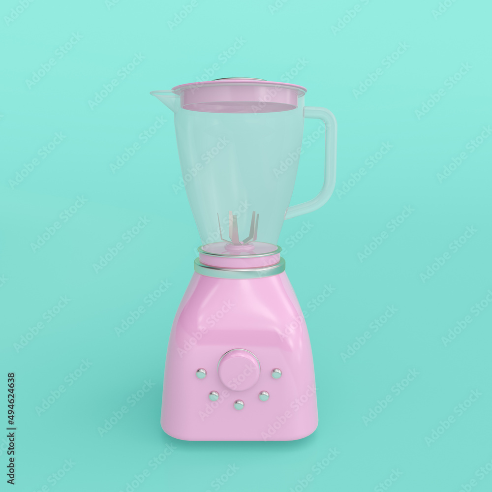 3d render illustration of stationary blender. Modern trendy design. Pink and green colors. 3d render illustration of stationary blender. Modern trendy design. Pink and green colors.