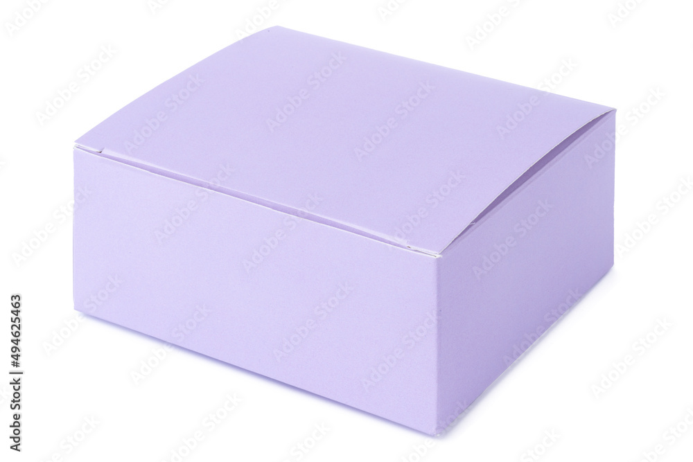 Purple paper gift box isolated on white Purple paper gift box isolated on white