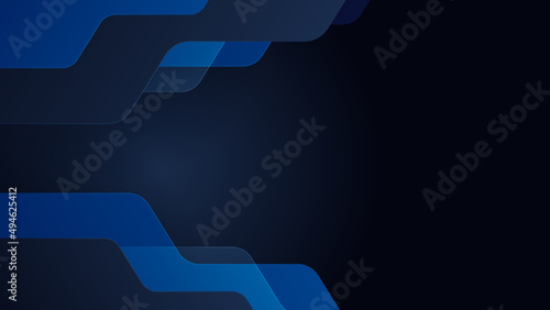 Modern shiny realistic dark blue black with shadow abstract design presentation background. Technology network vector illustration for banner, cover, web, flyer, card, poster, texture, slide, magazine