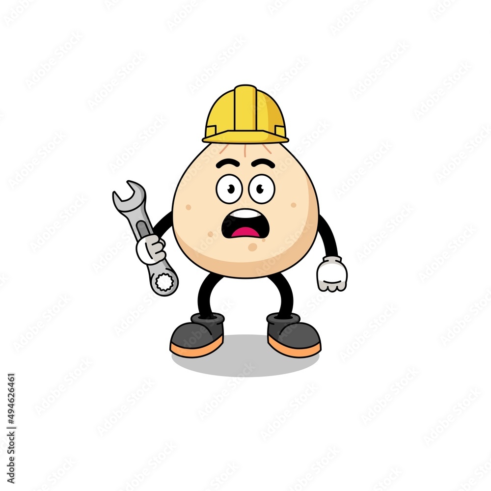 Character Illustration of meat bun with 404 error Character Illustration of meat bun with 404 error