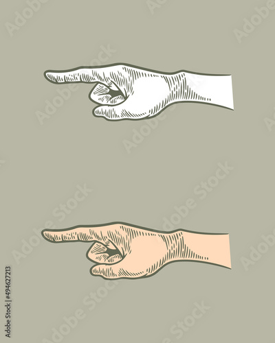 hand drawing engraving hand...