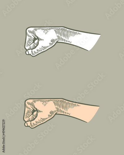 hand drawing engraving hand...