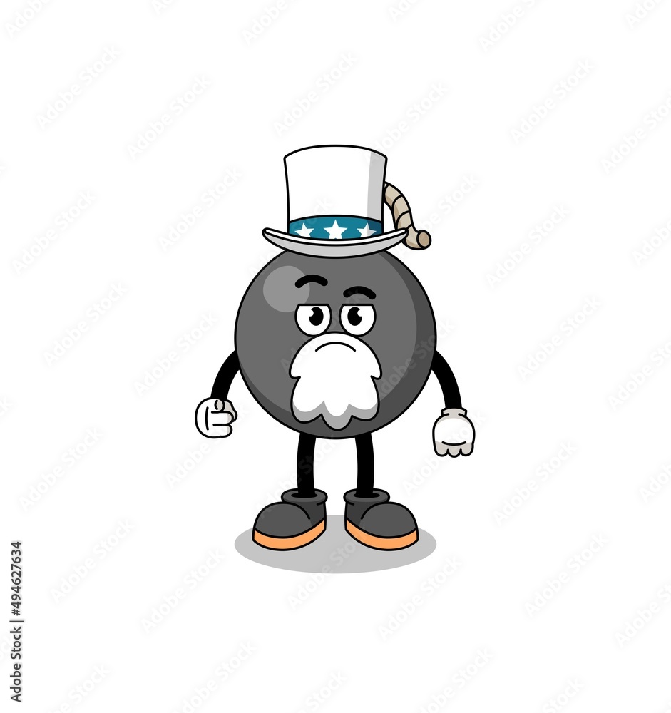 Illustration of bomb cartoon with i want you gesture Illustration of bomb cartoon with i want you gesture
