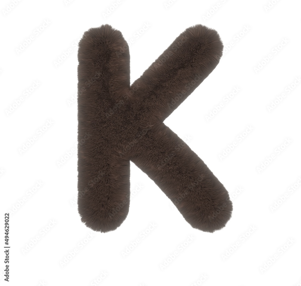 Furry Brown Animal Font Letter K Furry Brown Animal Font Letter K