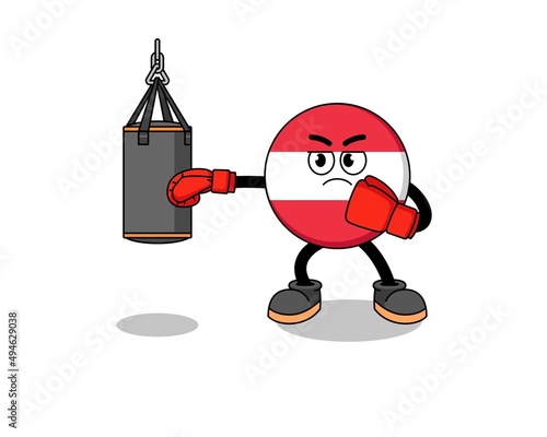 Illustration of austria flag boxer