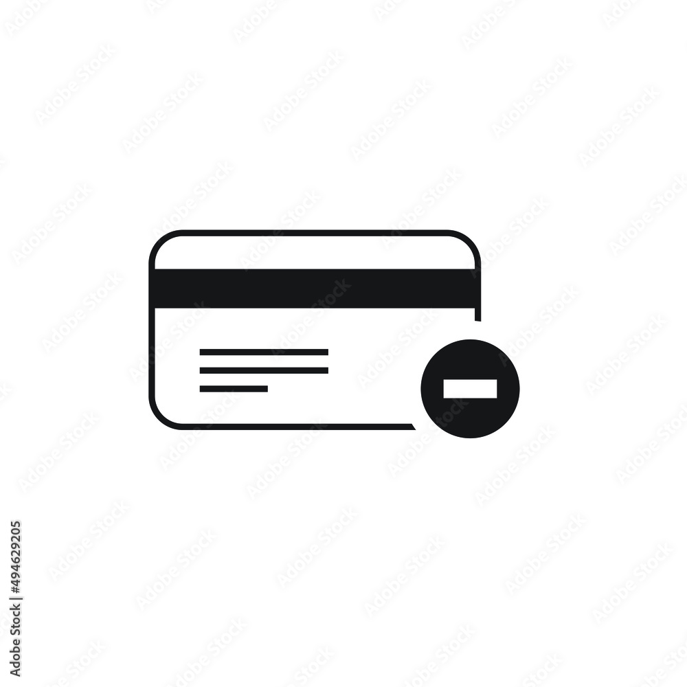 Remove credit card icon design. vector illustration Remove credit card icon design. vector illustration