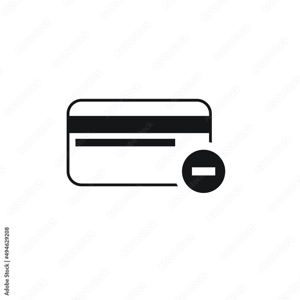 Remove credit card icon design. vector illustration Remove credit card icon design. vector illustration