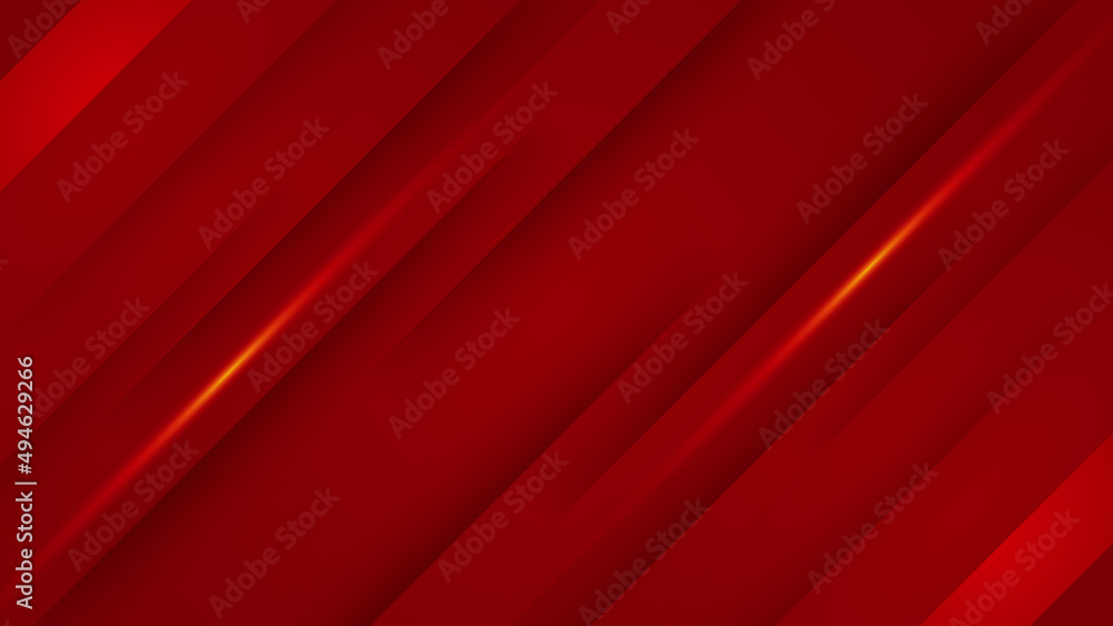 Fototapeta premium Abstract red vector background with stripes dots circles waves