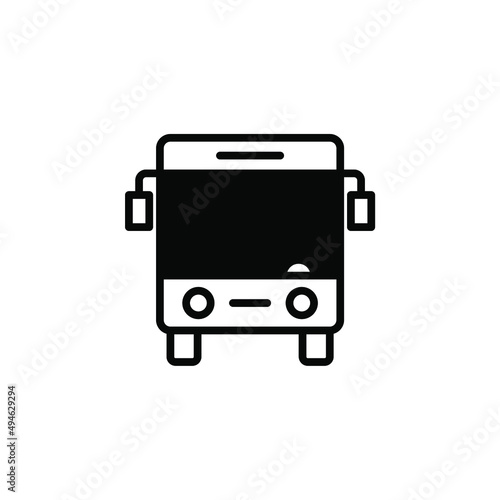 Bus, Autobus, Public, Transportation Solid Line Icon Vector Illustration Logo Template. Suitable For Many Purposes.