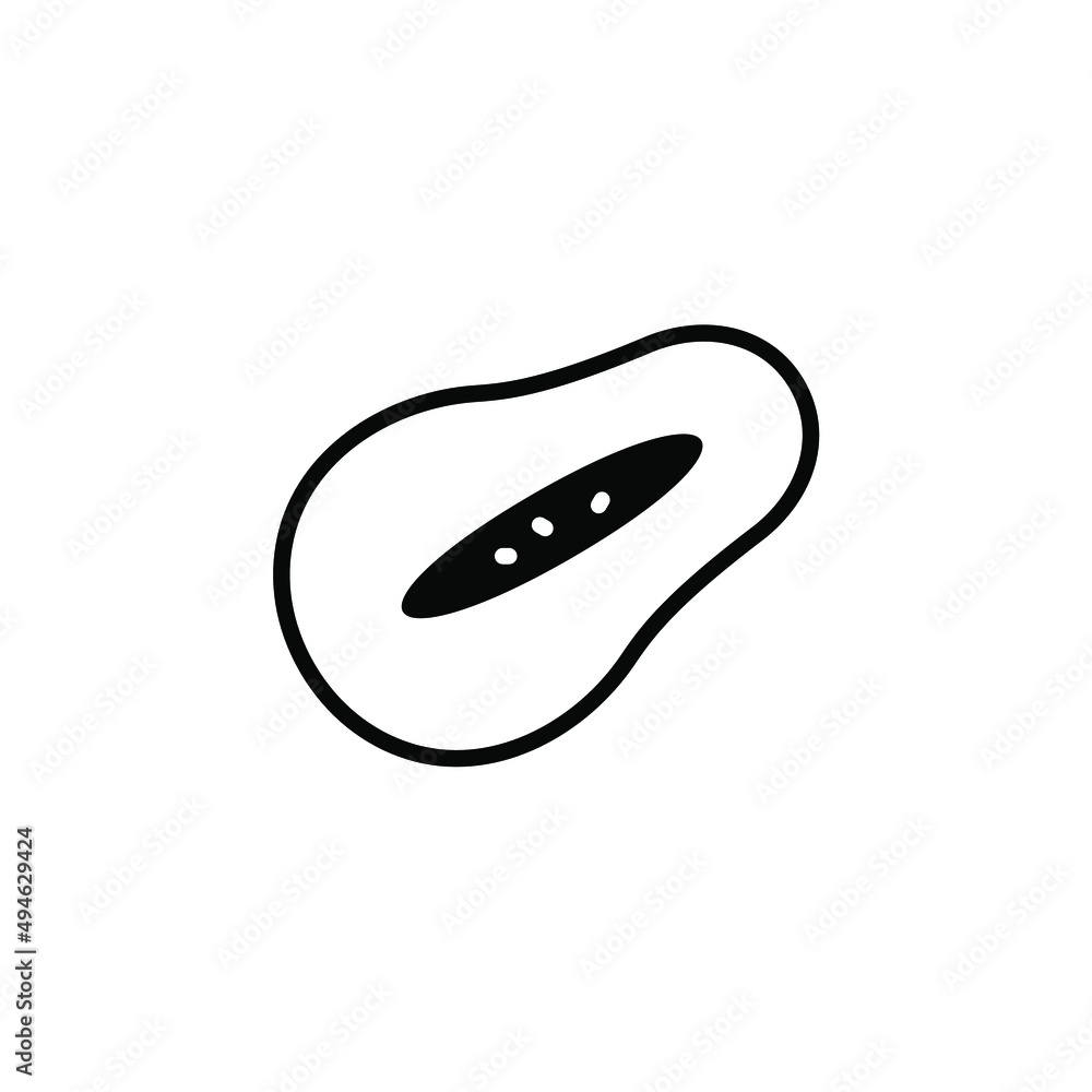 Papaya Solid Line Icon Vector Illustration Logo Template. Suitable For Many Purposes. Papaya Solid Line Icon Vector Illustration Logo Template. Suitable For Many Purposes.