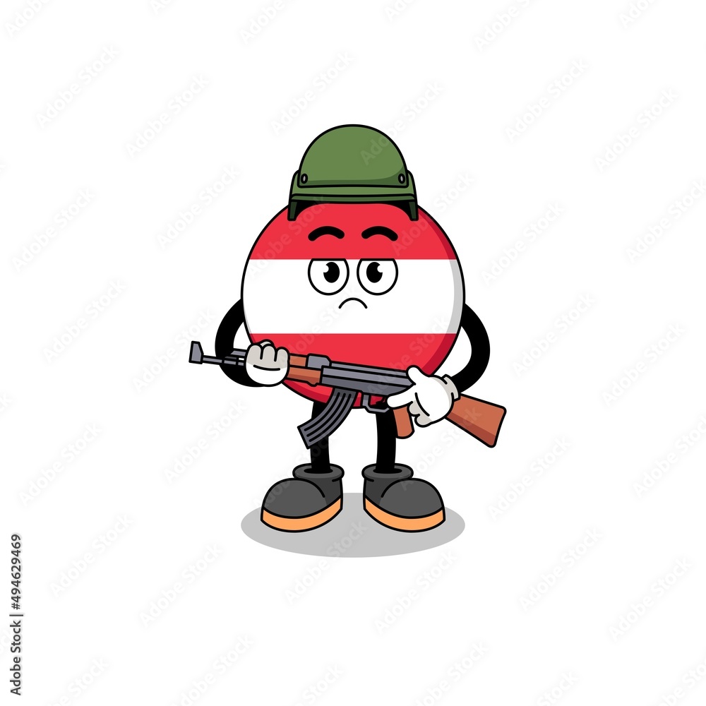 Cartoon of austria flag soldier