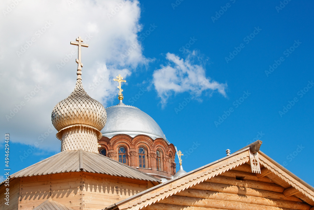 Old Church Religion Christian Building with Domes