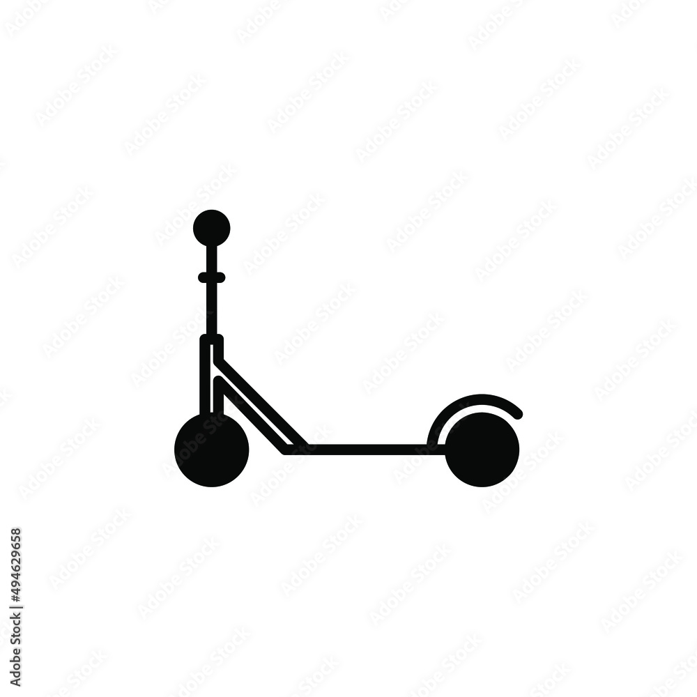 Scooter, Kick Scooter Solid Line Icon Vector Illustration Logo Template. Suitable For Many Purposes. Scooter, Kick Scooter Solid Line Icon Vector Illustration Logo Template. Suitable For Many Purposes.