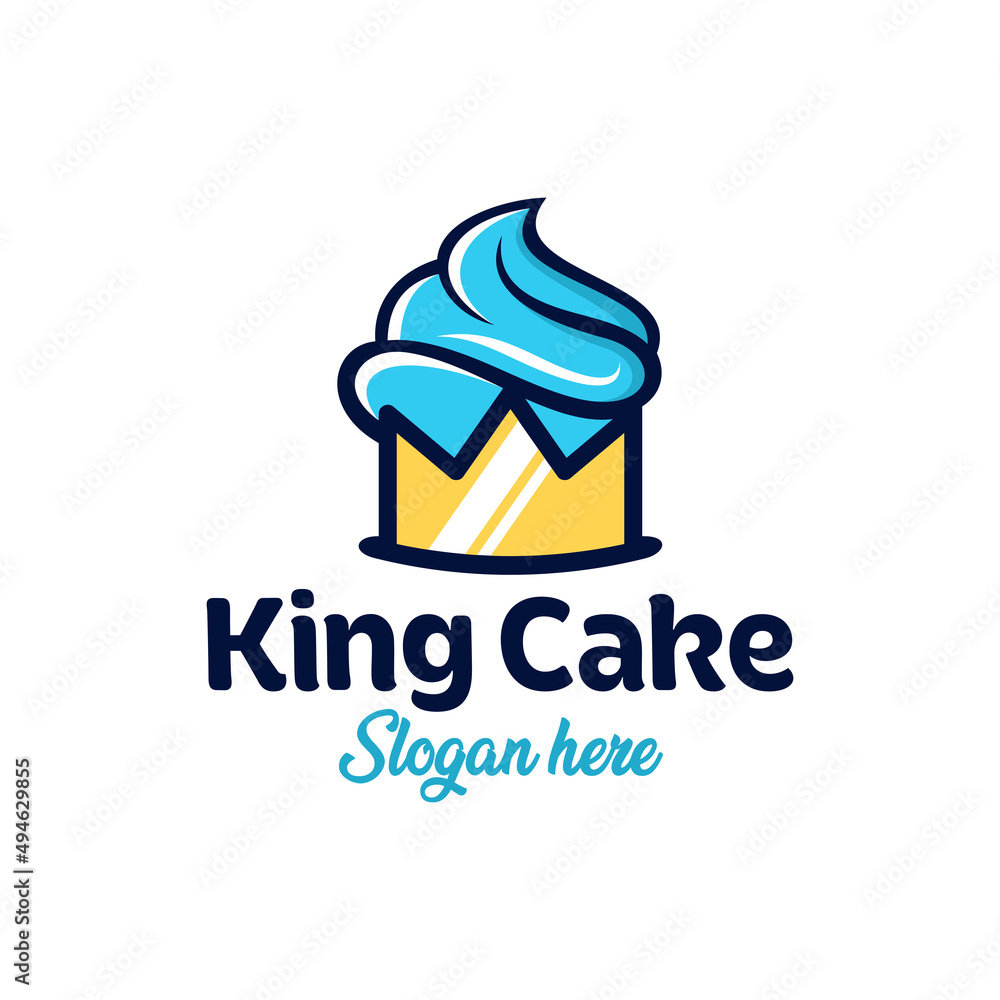 King cake logo design King cake logo design