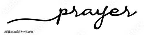 Prayer Handwriting Black Lettering Calligraphy Banner. Greeting Card Vector Illustration.