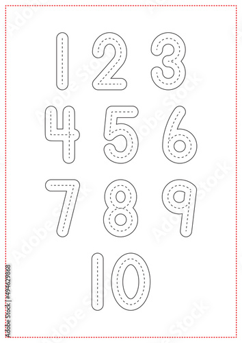 Children Learning Printable - Numbers Tracing