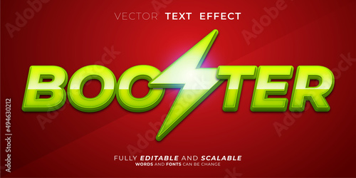 Booster Text effect, Editable 3d style text tittle