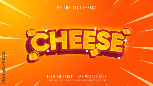 Cheese cheddar editable text effect photo