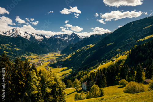 landscape of zillertal in the mountains
