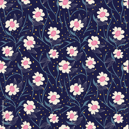 Flowers Vector Seamless Pattern. Pattern for fashion and print. 