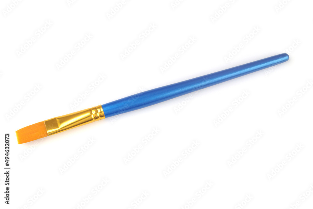 Blue paintbrush isolated on white background. Blue paintbrush isolated on white background.