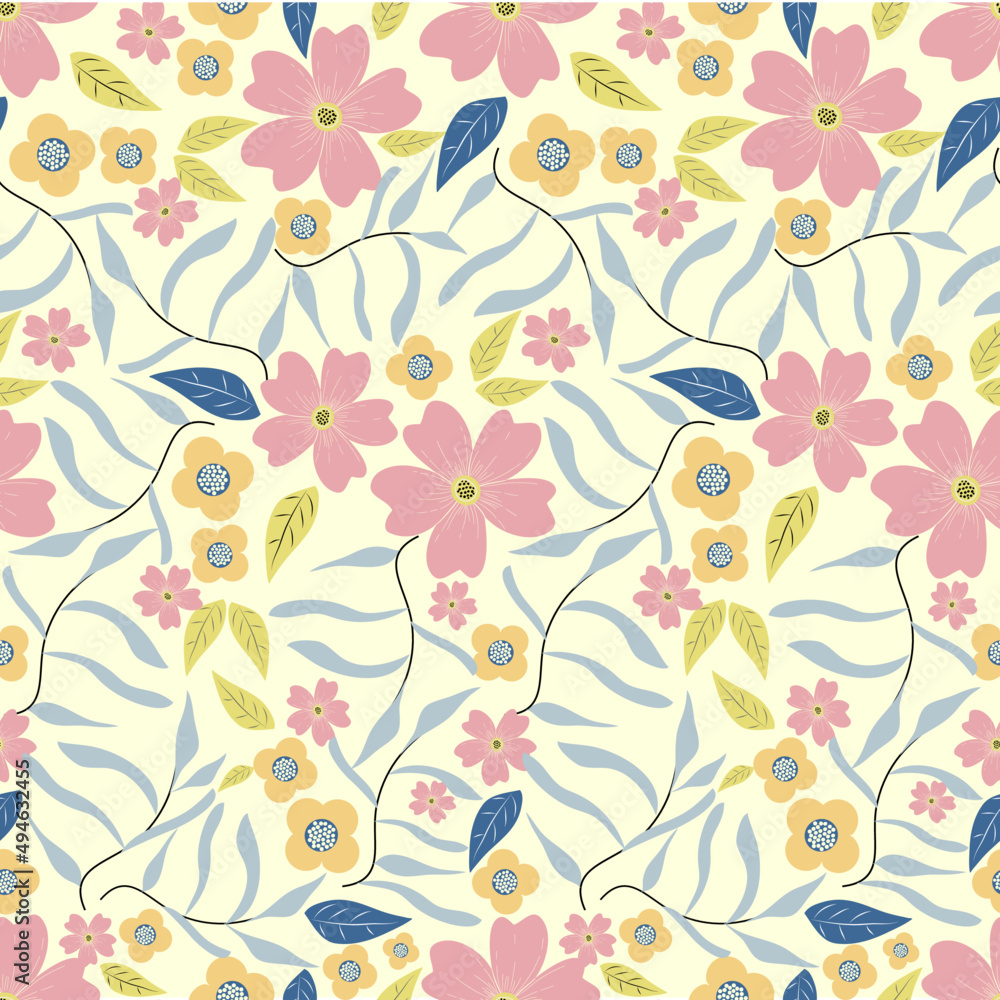Floral Seamless Pattern. Spring collection for fashion and print. 