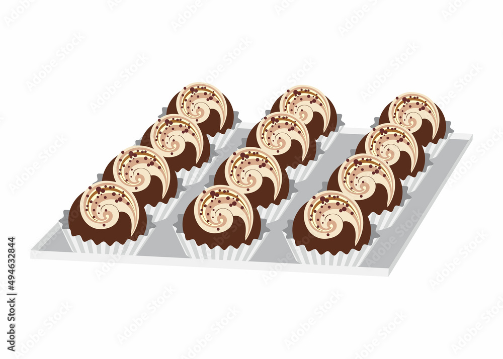 Chocolate cake for birthday event vector illustration Chocolate cake for birthday event vector illustration
