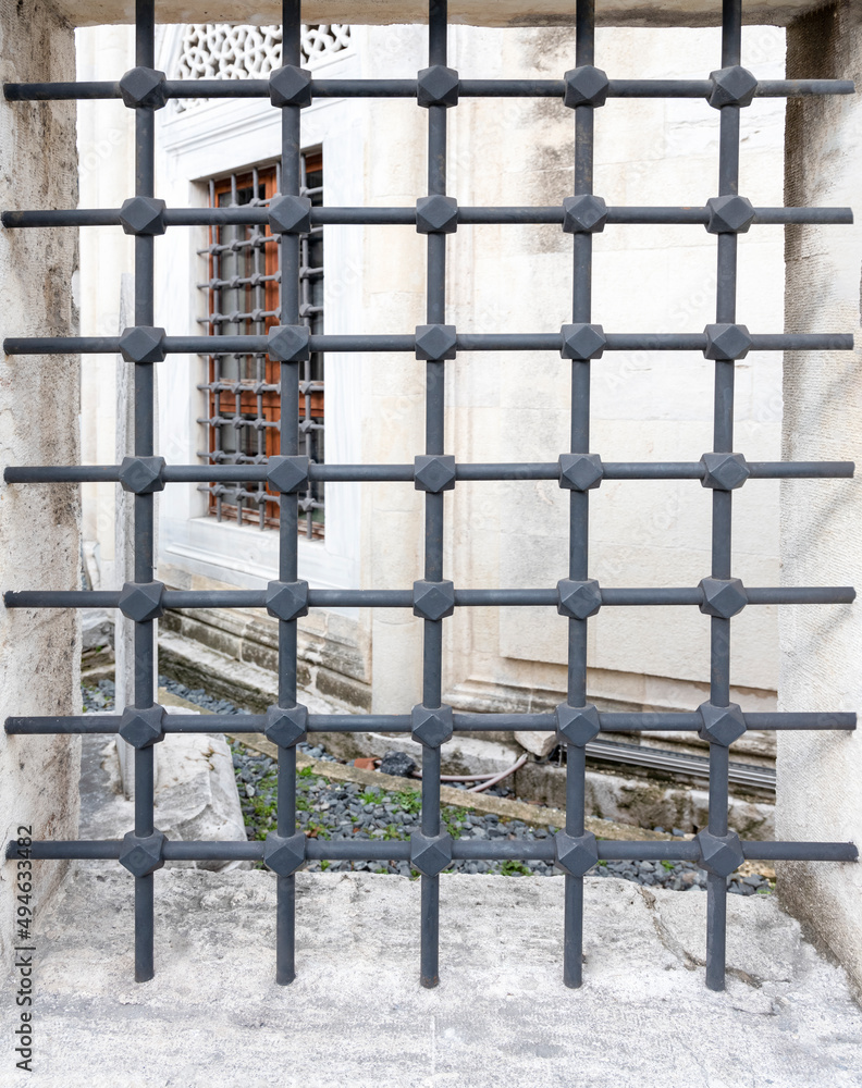 iron bars on the mosque and mosque wall iron bars on the mosque and mosque wall