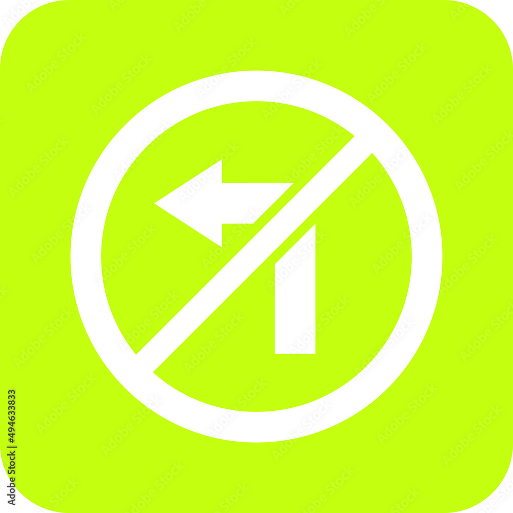 No turn left Vector Icon Design Illustration No turn left Vector Icon Design Illustration