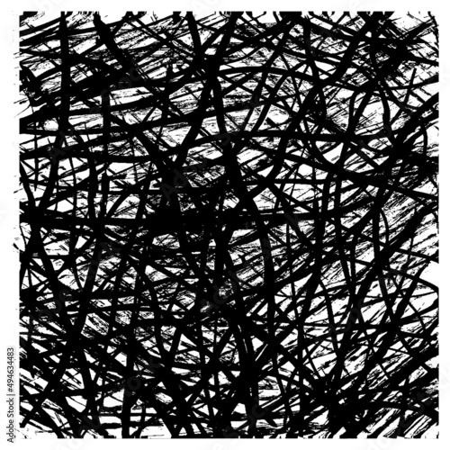 Artistic dirty grunge abstract ink vector texture. Illustration of a monochrome drip splash, splashing mess. Freehand drawing. EPS10.