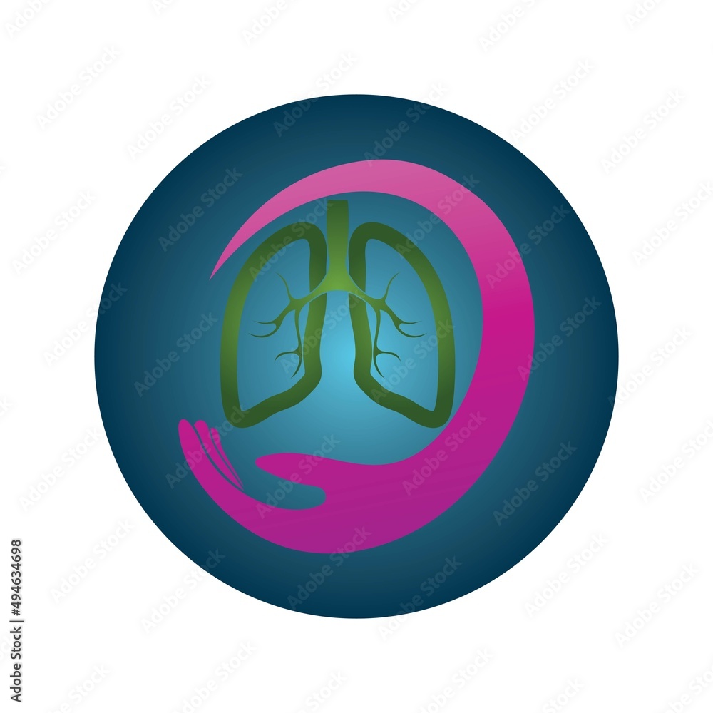 lung logo design vector for your business