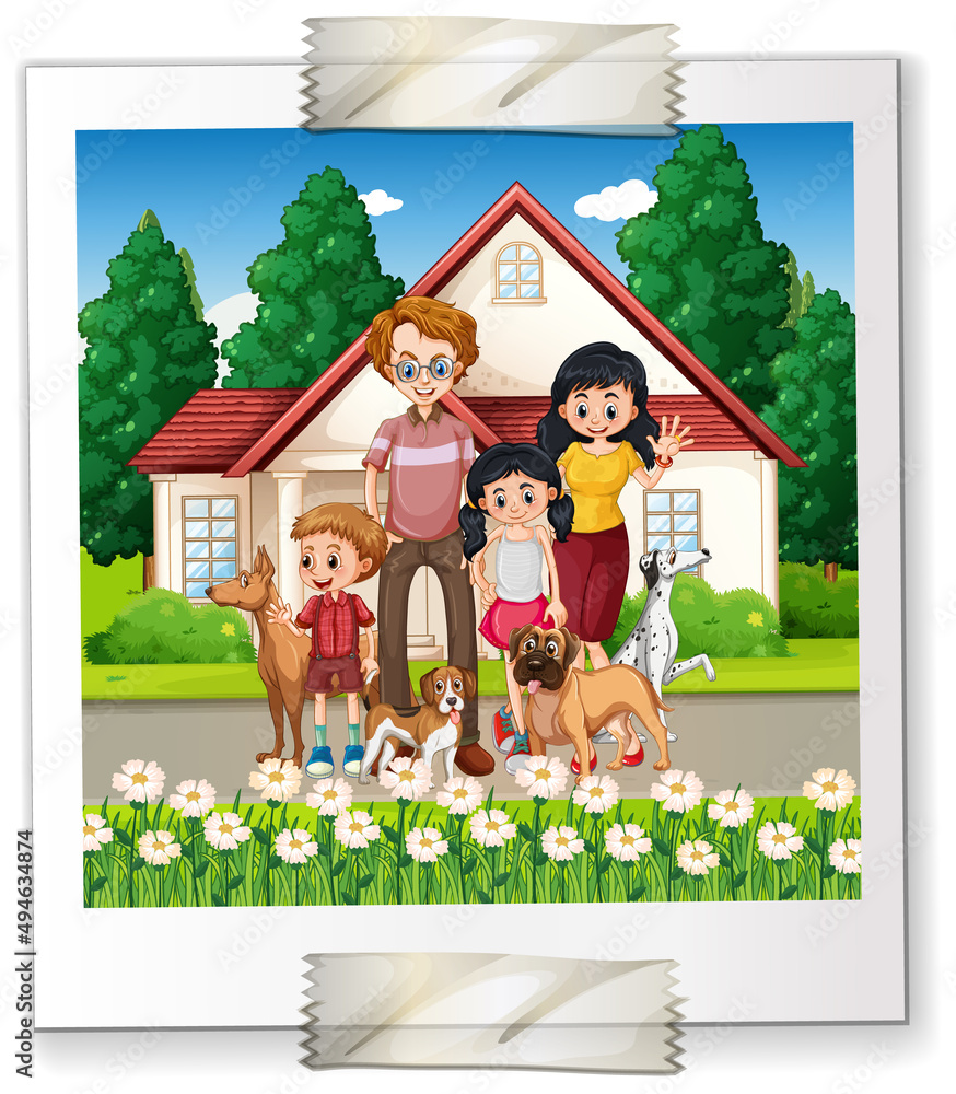 Fototapeta premium A photo of happy family on white backgound