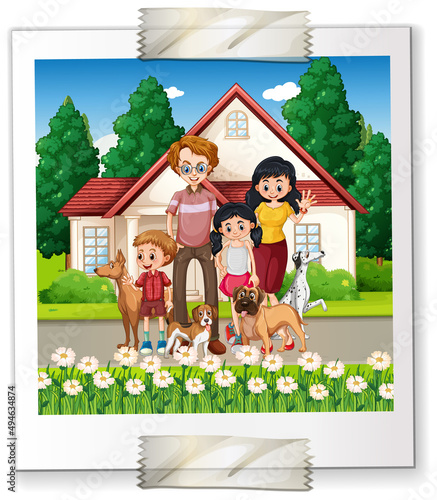 A photo of happy family on white backgound