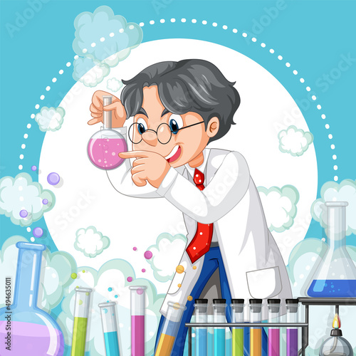 A scientist experiment in the lab on template