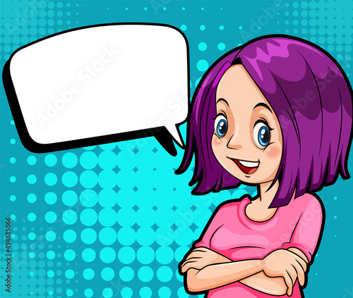 Empty bubble and facial expression retro comic banner design