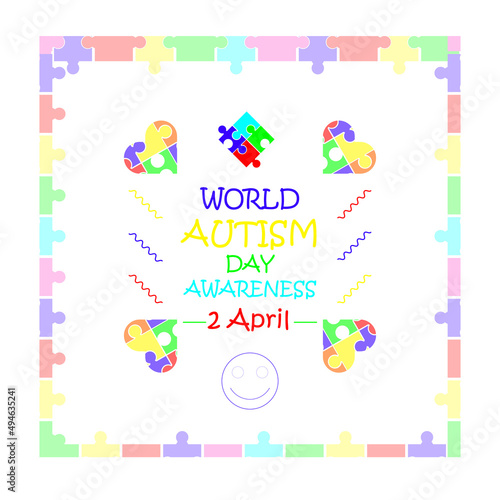 World Autism Awareness Day. Autism awareness concept. Medical flat illustration in bright colors