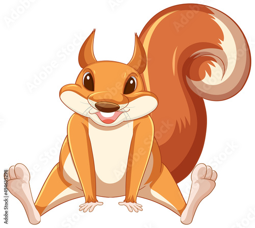 Cute cartoon squirrel on white background