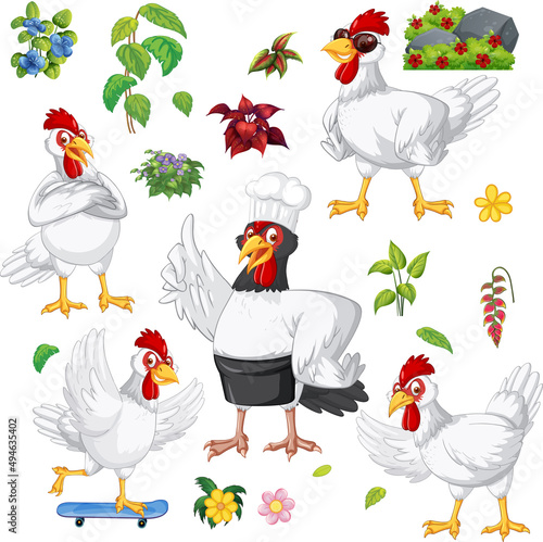 Seamless pattern with wild animals