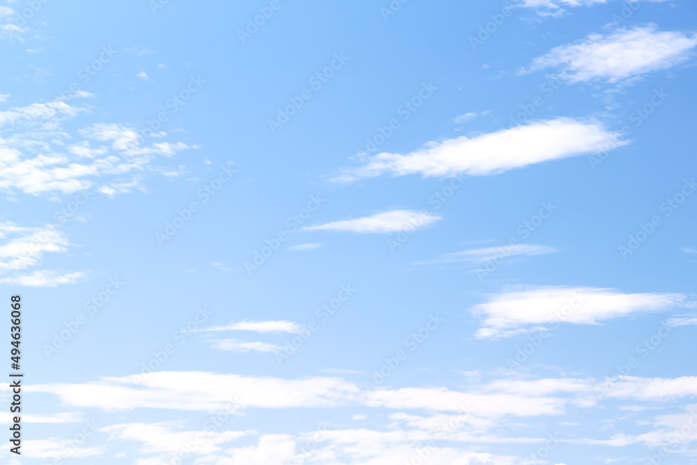 Cloudy on bright blue vast sky with light wind with summer natural background