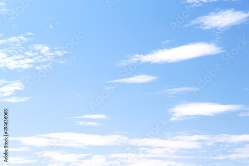 Cloudy on bright blue vast sky with light wind with summer natural background