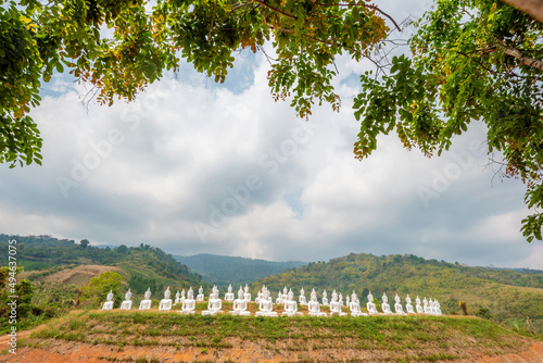DANSAI LOEI, THAILAND White Buddha statue on the hill