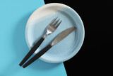 Clean plate and cutlery