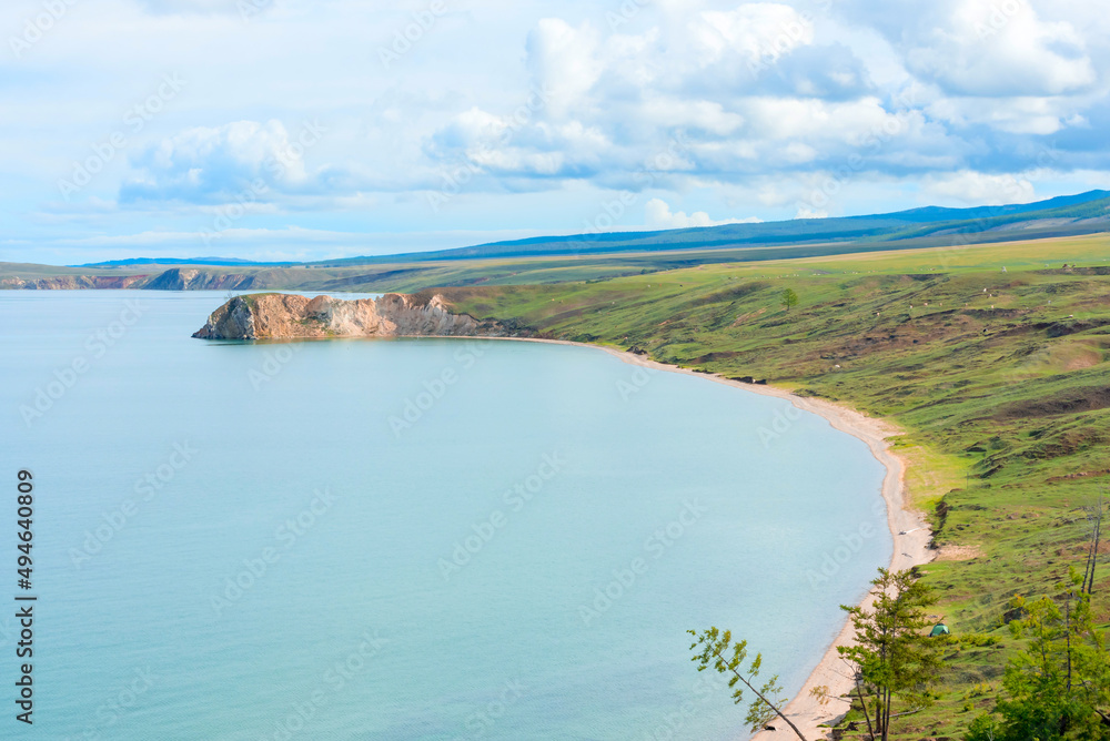 Obraz premium Lake Baikal at sunny summer day. Beauty of nature concept. Soft focus