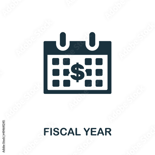 Fiscal Year flat icon. Colored element sign from auditors collection. Flat Fiscal Year icon sign for web design, infographics and more.