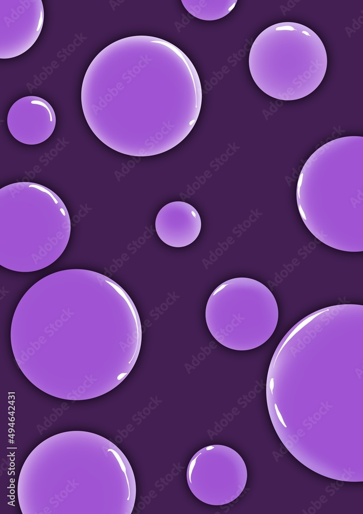 Background violet with purple bubbles Abstraction