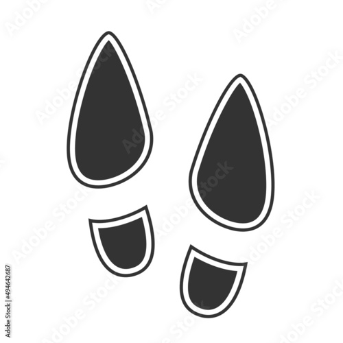 Footwear black male print isolated on white background