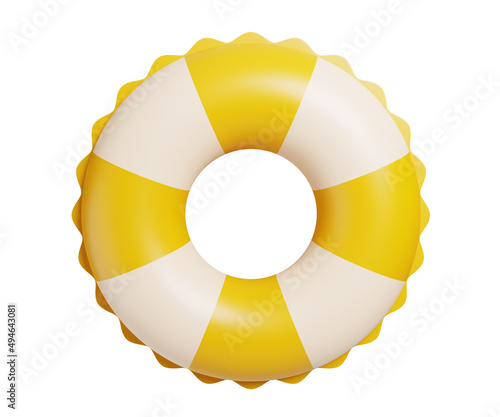 3d render illustration of Rubber ring isolated on white. Travel icon summer vacation concept photo