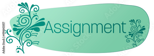 Assignment Floral Design Element Turquoise Background Text 